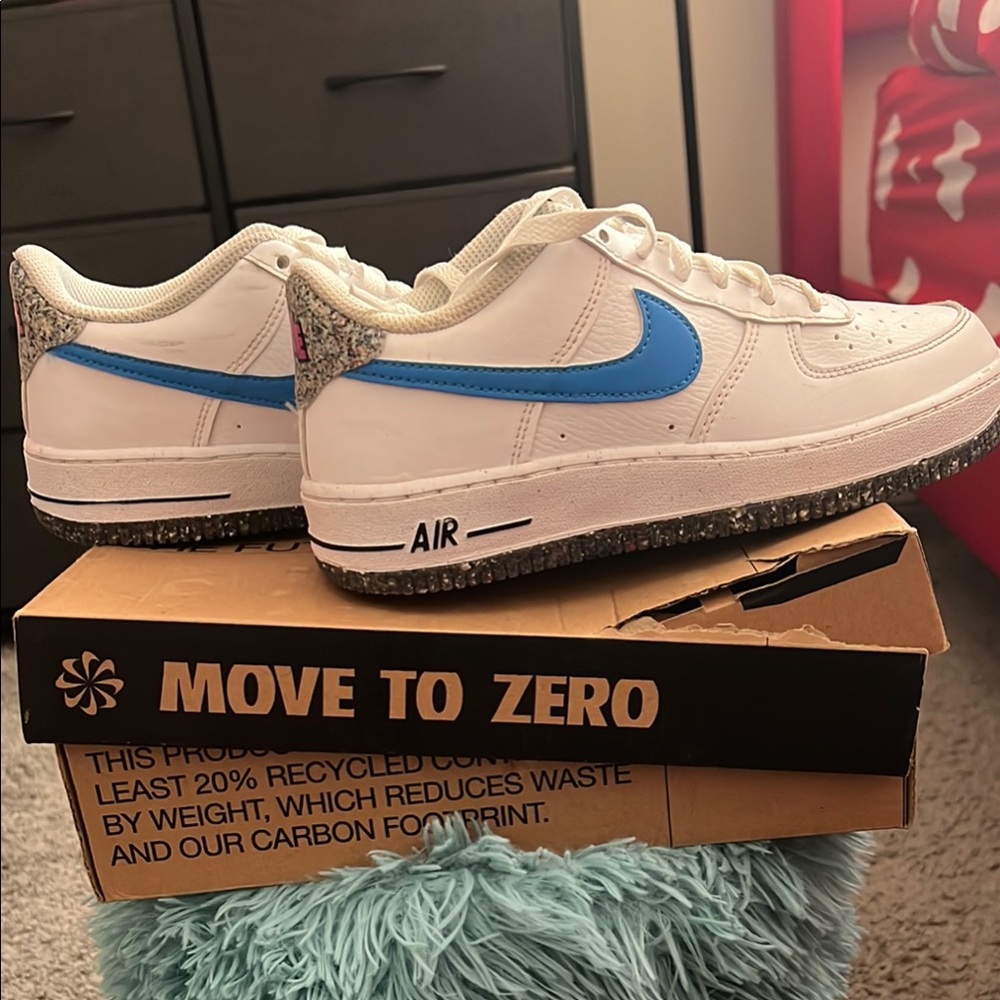Nike Air White and Blue Sneakers